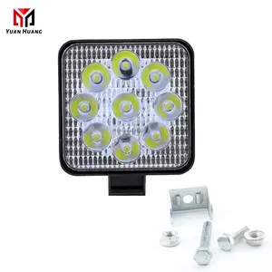 Produit populaire 3 pouces Led travail lumière 27W carré 9 LED conduite lumière LED antibrouillard 12V 24V pour voiture camion lentille