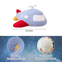 Coussins en peluche d'avion personnalisé U563 Série spatiale Cadeaux d'anniversaire Décoration intérieure pour enfants Garçons Filles Hélicoptère en peluche