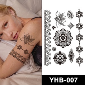 Venta al por mayor elegante misterioso Sexy <span class=keywords><strong>Henna</strong></span> de encaje del tatuaje etiqueta engomada del tatuaje negro - Product Image 4