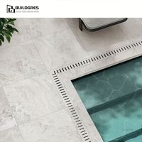 Dalle de porcelaine en marbre gris clair mat doux à faible absorption d'eau pour mur de salle de bain ou zone humide 600x1200x10