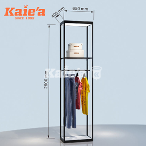 Présentoir autoportant personnalisé avec cadre en fer double présentoirs dorés pour magasin de vêtements au détail support de sol - Product Image 6