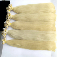 Cabello Virgen Europeo Remy con Cutícula Alineada, Rubio Natural, para Extensiones de Cinta Adhesiva, Clip-in y en Paquetes
