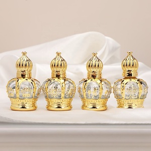 Populer 15ml desain mahkota emas gulungan kosong Serum penyebar tutup sekrup botol parfum <span class=keywords><strong>Mini</strong></span> untuk kemasan minyak esensial - Product Image 1