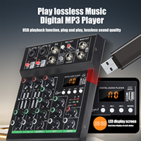 Console de mixage audio professionnelle 4 canaux avec effets DSP, contrôleur DJ, carte son pour scène et diffusion en direct