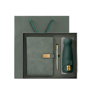 Set hadiah promosi terlaris (dapat disesuaikan) Notebook kulit A5 + pena mancur + payung hadiah perusahaan Tahun Baru - Product Image 2