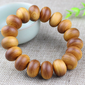 Cypress Wood <b>Bracelet</b> 18mm Abacus <b>Beads</b> Round Shape Single Strand Jewelry for <b>Men</b> And Women - Product Image 2