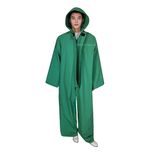 Adult Hiking Raincoat Jumpsuit <strong>Overalls</strong> for Men Women <strong>Waterproof</strong> Durable Acid/Chemical Resistant PVC/Polyester Full Raincoat - Product Image 3
