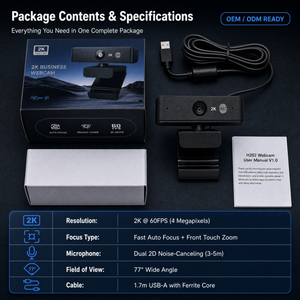 Cámara web USB 2K de 60FPS con micrófono, enfoque automático, zoom táctil, cubierta de privacidad, sin controladores, para videollamadas, clases en línea, transmisión en vivo - Product Image 6
