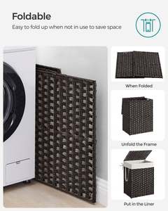 Farbenfrohe Rattankörbe für die Speisekammer Doppelseitiger Wäschekorb Grauer Weidenkorb Deko-Set mit <span class=keywords><strong>2</strong></span> Stück - Product Image 5