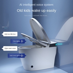 스마트 전자 비데 변기 원격 제어 뒷면 벽 목욕 원피스 욕실 바닥 장착 길쭉한 그릇 모양 S-트랩 - Product Image 3