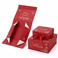 Boîtes cadeaux pliantes de luxe personnalisées avec logo, en forme de livre, auto-érectrices, en carton, pour emballage de Noël, portables, pour bougies