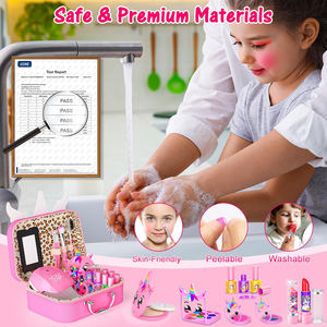 Jouets de maquillage lavables non toxiques pour petites filles, ensemble de cosmétiques de princesse pour tout-petits, kit de maquillage réel pour filles - Product Image 5