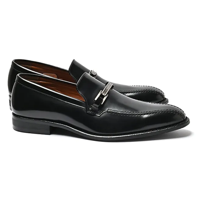 Made business "KB70" flat leather man dress shoes of shiny leather