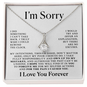 Collier pendentif goutte d'eau classique en cuivre avec carte personnalisée – Cadeau d'excuse et de pardon pour la Saint-Valentin - Product Image 3