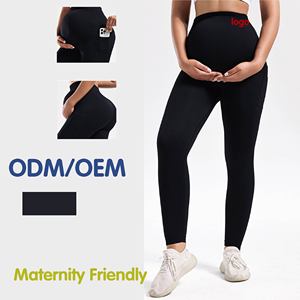 Leggings de <span class=keywords><strong>Yoga</strong></span> <span class=keywords><strong>para</strong></span> Mujeres <span class=keywords><strong>Embarazadas</strong></span>, Cintura Alta, Ajustados, con Bolsillos Laterales Dobles, Antibacterianos, de Spandex/Nylon, con Soporte <span class=keywords><strong>para</strong></span> el Vientre y Levantamiento de Cadera - Product Image 1