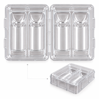 Boîte en plastique transparente à clapet pour 2 flacons, emballage pour flacons de médicaments