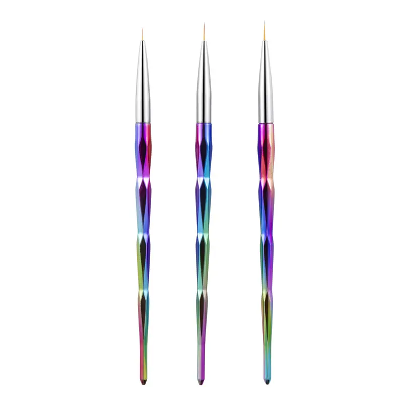 Water Activate Eye Liner Thin Tip Brush For Eyeshadow Rainbow Gradation Nail Liner Brush Set