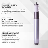 WENYU Stylo de tatouage électrique léger réglable en acier inoxydable argenté pour maquillage permanent