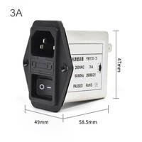 Module de suppression du bruit avec filtre EMI RFI IEC Power Entry 250VAC 1A-10A avec interrupteur et fusible