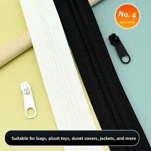 Non. 4 fermetures éclair longues en nylon noir et blanc à dents grossières pour housses de literie, sacs, sacs à dos, tentes, canapés, moustiquaires - Product Image 5
