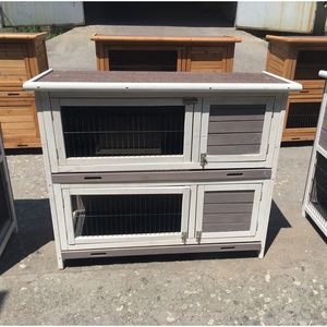 SDR020 Casa de conejo de madera personalizada con diseño de dos pisos para mascotas para animales pequeños directamente del fabricante de <span class=keywords><strong>China</strong></span> al por mayor - Product Image 2