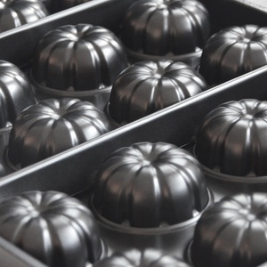 Moule à gâteau rond en acier au carbone en forme <span class=keywords><strong>de</strong></span> citrouille, antiadhésif, à rainures, pour la cuisson des beignets - Product Image 2