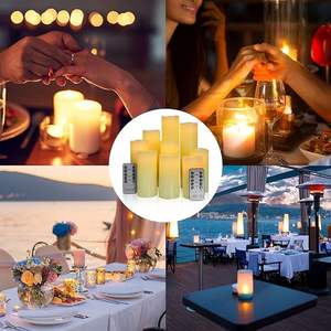 Oshine - Juego de 9 Velas LED sin Llama con Efecto de Parpadeo, Velas de Pilar de Cera Real, Funcionan con Pilas, con Control Remoto para Decoración del Hogar - Product Image 4