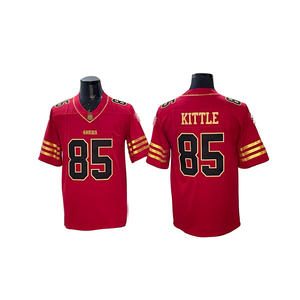 Maglie da Football americano ricamate da uomo a buon mercato all'ingrosso magliette sportive da <span class=keywords><strong>Rugby</strong></span> a pieno titolo #85 KITTLE #15 mahomes - Product Image 3