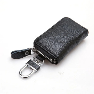 Organizador de Llaves de Cuero para Hombre y Mujer, Ligero, Negro, para Llaves de Auto, Llaves de Casa, Cartera Pequeña y Objetos Esenciales - Product Image 1