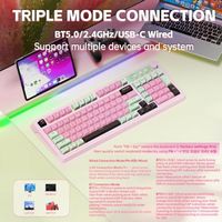OEM ODM Wireless Gaming Keyboard Creamy Computer Keyboard 99 Key Membrane Keyboard with Number Pad RGB Backlit TriMod