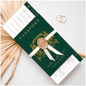 Set Economico <span class=keywords><strong>di</strong></span> Inviti Matrimoniali Stile Passaporto Fai-da-Te e Carte Passaporto Personalizzate - Product Image 4