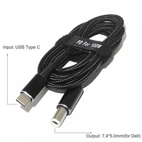 Câble adaptateur moulé USB Type-C 100W à charge rapide 3A pour ordinateurs portables HP, transmission de données et d'alimentation haute vitesse