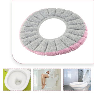 Funda universal para asiento de inodoro, suave y cálida para invierno, cojín de baño en forma de O con asa, accesorios de baño para mantener el calor en invierno - Product Image 5