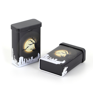 Caja de lata de metal personalizada con tapa abatible para almacenamiento de tabaco de cigarrillos caja de embalaje de lata <span class=keywords><strong>rectangular</strong></span> para venta al por mayor - Product Image 2