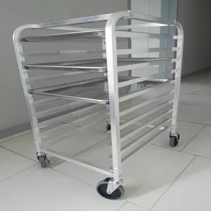 Manufacturer Supply Aluminum Bun Pan Cooling Bakery Tray Rack Trolley With Wheel For 40*60 Baking Oven Trays