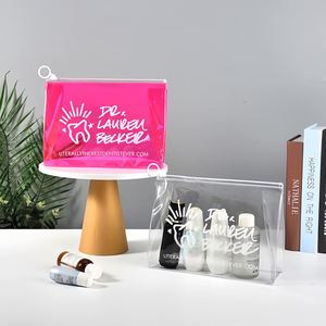 Sac à fermeture éclair en PVC holographique transparent, sac de voyage portable pour ranger les cosmétiques, personnalisable avec impression de logo en couleur - Product Image 4