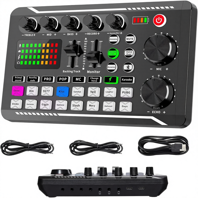 Professional Audio Mixer SINWE Live Sound Card Audio Interface DJ Effects Voice Changer Podcast Studio Equipment Prefect