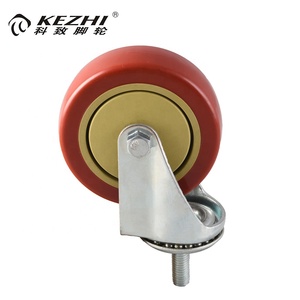 Bon matériel 5 pouces tige filetée fonte roulette roulette pu roues pour la cantine <span class=keywords><strong>chariot</strong></span> - Product Image 1