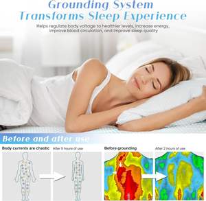 100% Bio-Bambus-Erdung blätter <span class=keywords><strong>King</strong></span> Queen <span class=keywords><strong>Size</strong></span> 5% Silberfaser-Erdung bettwäsche Weiche Flach bettlaken Spann bett tücher - Product Image 5