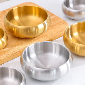 ชามสแตนเลส 304 ทรงโค้งสองชั้น สำหรับข้าว อาหารว่าง อาหารเจ แบบญี่ปุ่น - Product Image 1