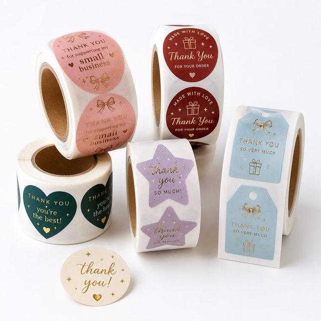 Custom Commercial Waterproof Adhesive Vinyl Sticker Roll Labels for Premium Packaging