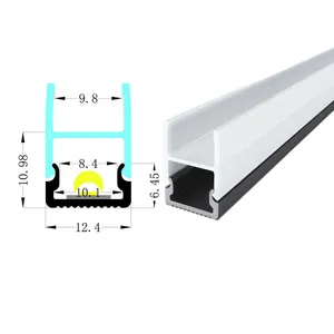 彩色扩散器铝型材地板，用于照明80毫米圆管电脑盖发光二极管型材灯橱柜下的灯