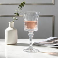 Gobelets en Verre Cristal Premium Sans Plomb, Style Européen, à Long Pied, Transparents, Pressés à la Machine, Sophistiqués, Modernes et Classiques, en Gros