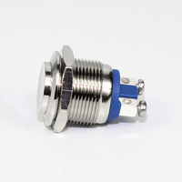 Interrupteur à bouton-poussoir momentané en métal de 19 mm, 5A 250V AC, interrupteur à bouton-poussoir robuste pour voiture, bateau, camping-car