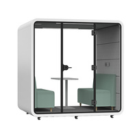 Pod Kerja Kantor Modern Modular Baja Kedap Suara dengan Kaca Tempered, Bilik Panggilan Privasi, Sistem Ventilasi Udara Segar untuk Hotel