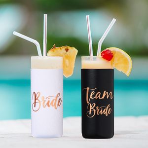 Mangas enfriadoras delgadas para deshierbe para fiesta nupcial Novia Can Koozies Mangas delgadas para despedida de soltera Favor Despedida de soltera - Product Image 4