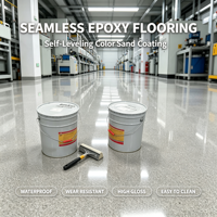 Peinture liquide autolissante de haute qualité à base de résine époxy et de sable coloré pour sols en béton, application au truelle