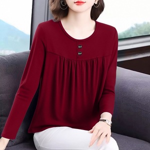 Plus Size Women Long Sleeve T-Shirt Round Neck Dark Green Spring Autumn Base Layer Casual Wear M 5XL - Product Image 3