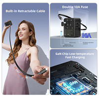 Adaptateur de voyage multifonctionnel Wontravel 70W GaN avec câble USB vers Type C compact et 3 prises AC