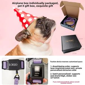 Verstellbares integriertes tragbares automatisches Leinen halsband für Hunde Einziehbares Nylon-Traktion sseil Pet Walking Polyester Print - Product Image 4